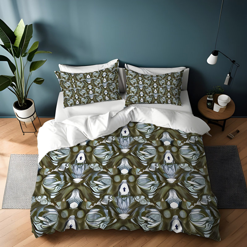 Ensemble de housse de couette , Housse de couette simple + 1 taie décorative pour