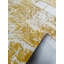 Tapis jaune / blanc en viscose touffeté à la main à motif géométrique Denicia