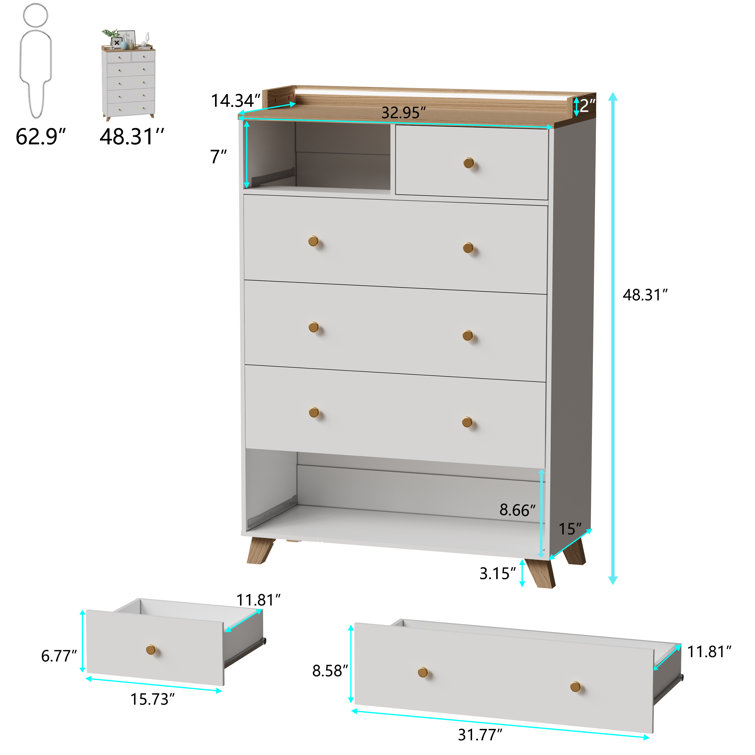 Bizroma 7-Drawer Tall Dresser Organizer