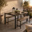 Set of 2 Industrial Dining Bench Powder Coated Steel Frame Table Seating-1720763508