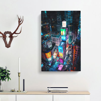 Times Square In New York City - Wrapped Canvas Print