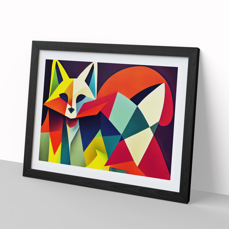 Unique Abstract Fox - Framed Print, Black, 34cm H x 46cm W x 2cm D