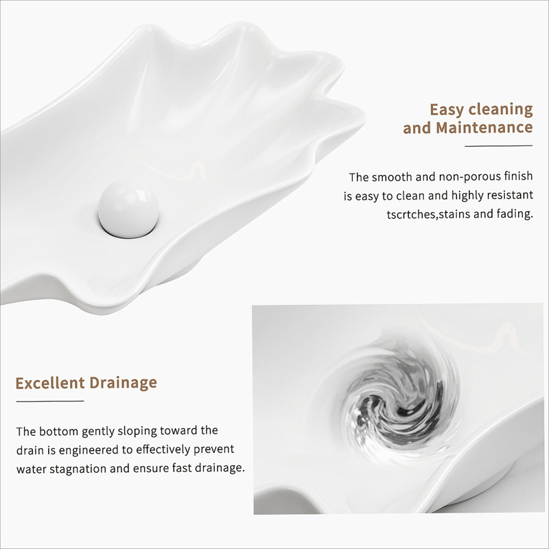 Bathroom Vessel Sink With Shell Shape Design