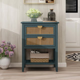 Wood Console Table with 2 Drawers,Shelf