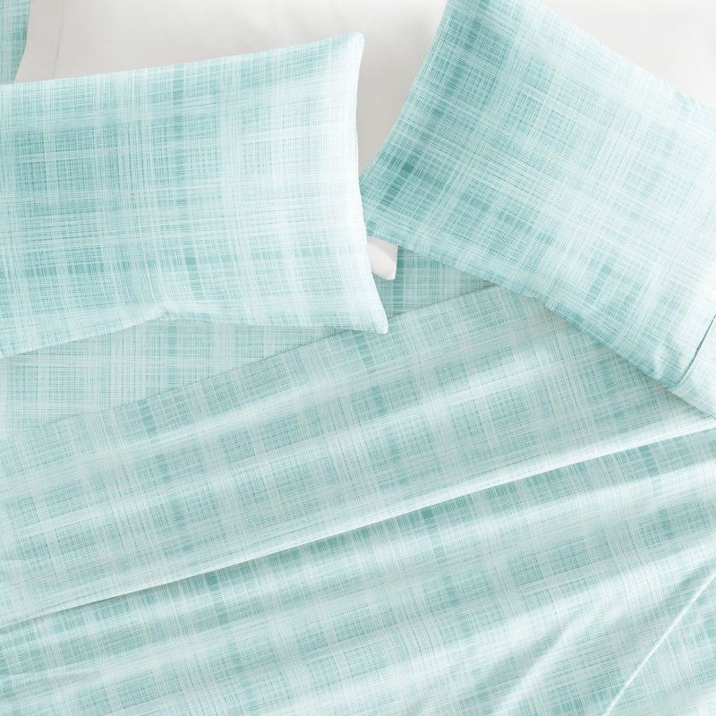 Becky Cameron™ Thatch Pattern Bed Sheet Set, Aqua, Full