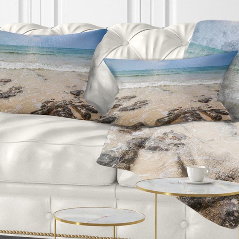 Coussin lombaire de plage tropicale rocks on typical, Rectangle 12" x 20"