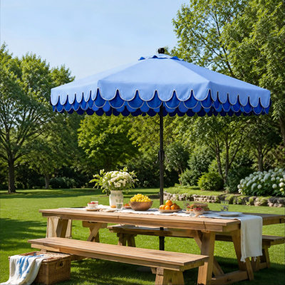 9 ft Patio Umbrella with Scalloped Edge