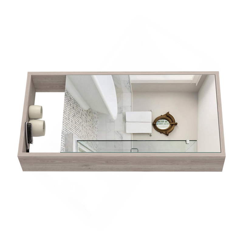 Armoire à pharmacie rectangulaire avec miroir wengé, Wengé