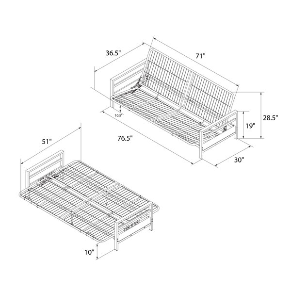 Mack & Milo™ Caplinger Full 76.5'' Wide Futon Frame & Reviews