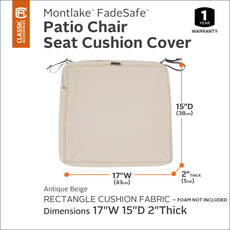 Ayvion Outdoor Patio Chair Cover, 2" H x 17"W x 15"D , Beige