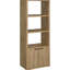 3 tablettes, bois d'ingénierie, tour média, couleur manguier, présentoir ouvert, photos, œuvres d'art, armoire dissimulée, figurants, finitions impeccables, tablettes arrière, art, deux cordons de porte, jeux
