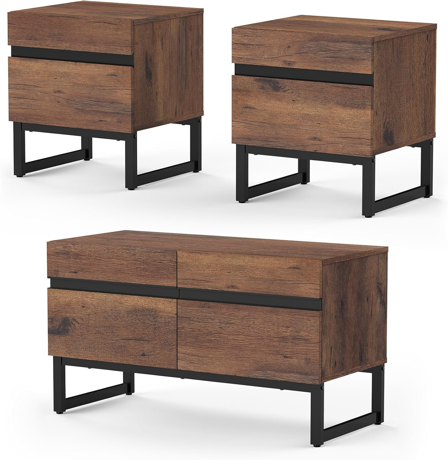 Latitude Run® 3-Piece TV Stand And End Table Set, 35 Inch TV Stand And ...