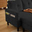 Canapé modulaire en velours côtelé avec repose-pieds et poches de rangement latérales-1502081697-1502081702