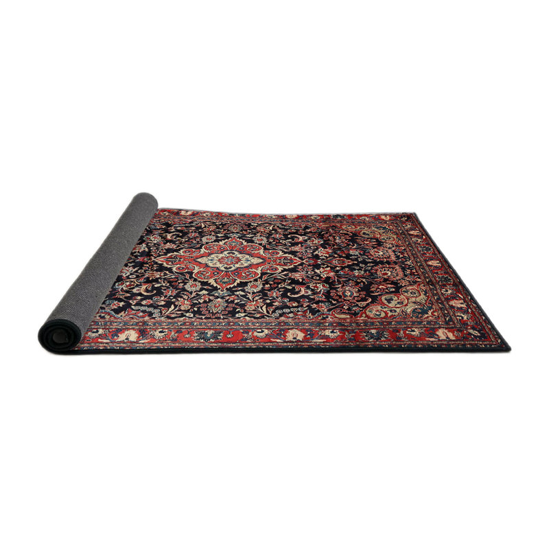 Tapis traditionnel brun / rouge / noir, Rectangle 2 pi x 5 pi