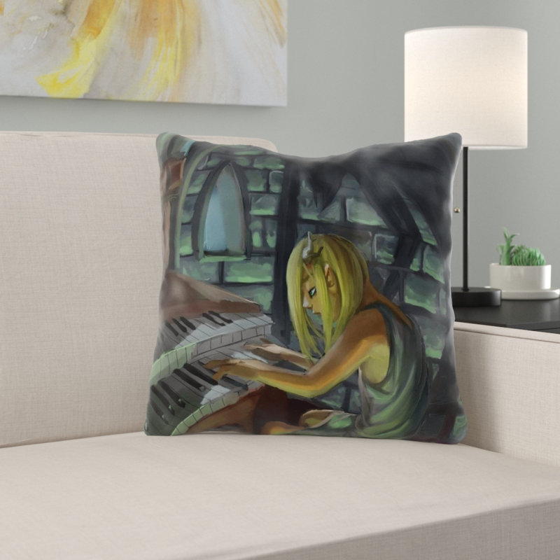 Coussin décoratif spectaculaire Vanslyke, Microsuède, Intérieur