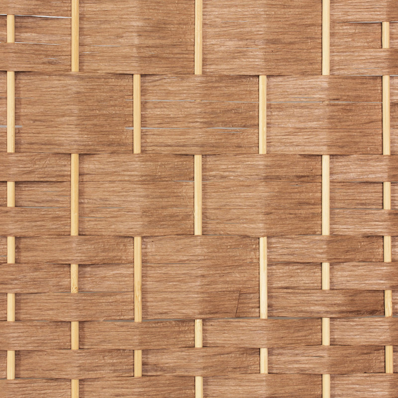 Short Fiber Weave Folding Screen, 4, Natural, 35.5"H