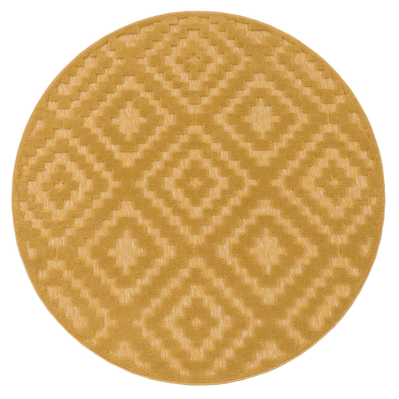 Tapis intérieur / extérieur tissé à la machine Bowdon, Rond 5 pi 3 po