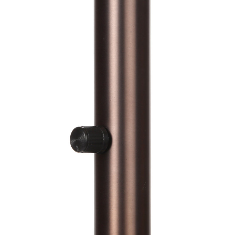 Lampe sur pied 3 lumières DEL de style Mid-Century moderne avec abat-jour tambour en tissu 74 po Liam, Bronze