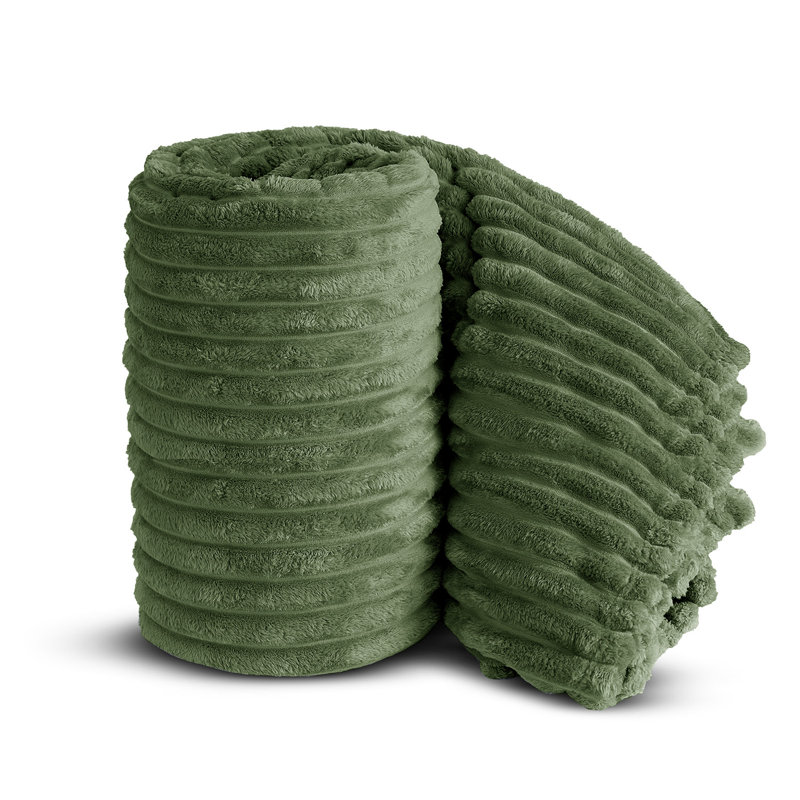 BELLISSIMA PLUSH THROW, Olive, 240cm x 200cm