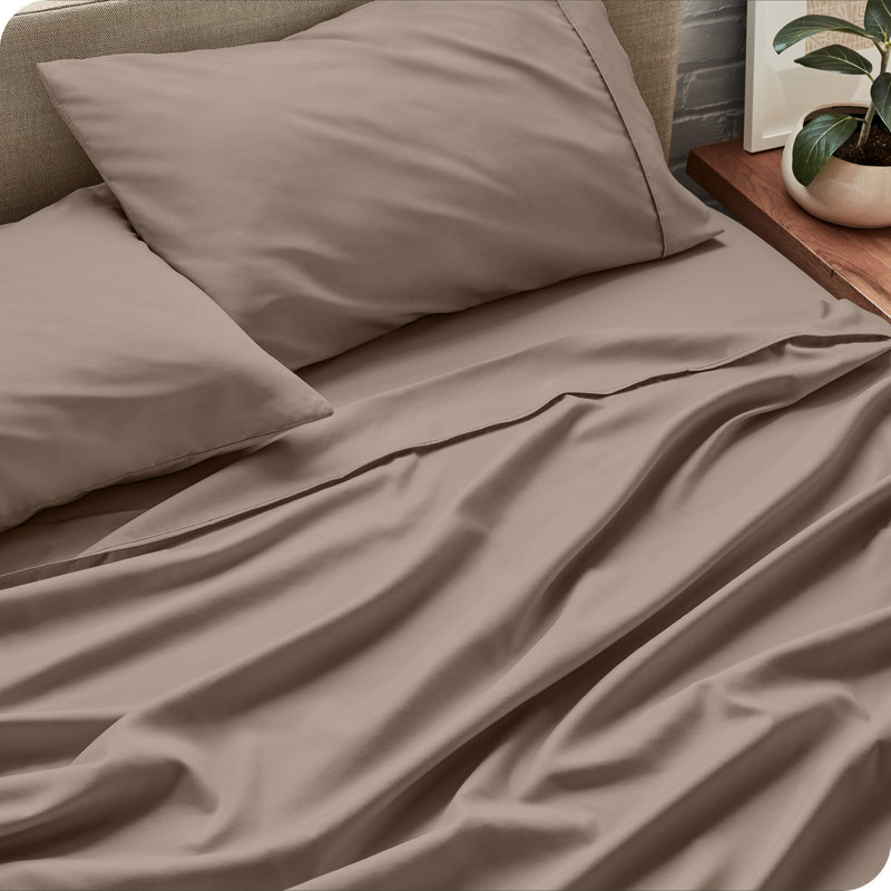 Bare Home Ultra-Soft Microfiber Sheet Set, Taupe, Short Queen Sheet Set+1 Fitted Sheet+2 Pillowcases
