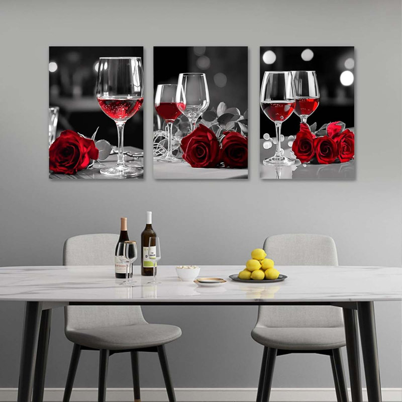 3 Piece Wrapped Canvas Print, 60 cm H x 40 cm W