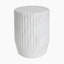 Table d'appoint d'extérieur sculptée Cicci, blanc-85830616