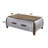 Mateo Coffee Table with Storage in Antique Oak and Aluminum