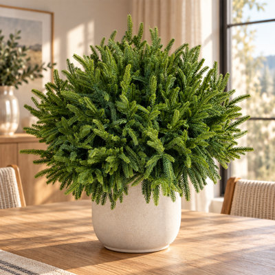 Lot de 36 tiges de pin Norfolk artificielles, branches de pin artificielles, branches de pin réalistes, fausses branches de pin, branches de pin de Noël, branches de pin naturelles pour arrangements floraux en vase, décorations végétales de Noël intérieures et extérieures, pots non inclus.