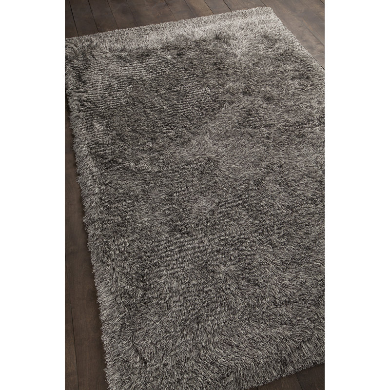 Elisha Hand-Woven Gray/Black Area Rug, Brown/Beige, Rectangle 7'9" x 10'6"