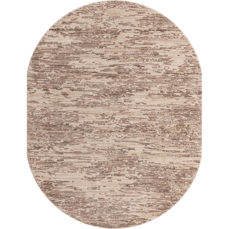 Tapis brun / ivoire Perillo, Oval 8 pi x 10 pi