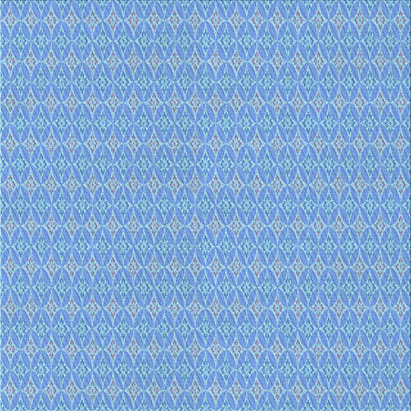 Tapis bleu tissé à la machine, Carré 6 pi
