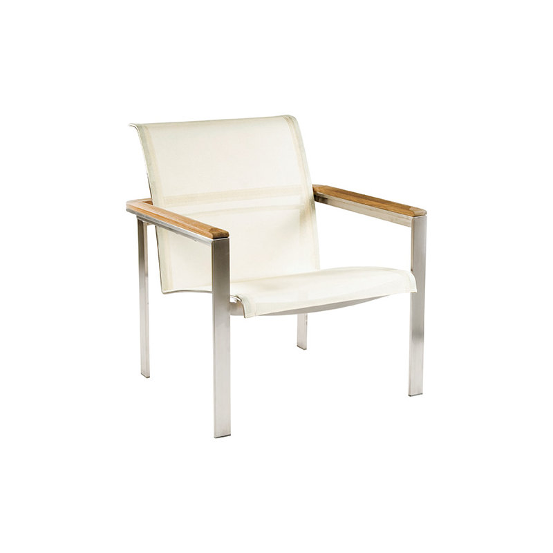 Tivoli Outdoor Teak Lounge Chair, Cream, No