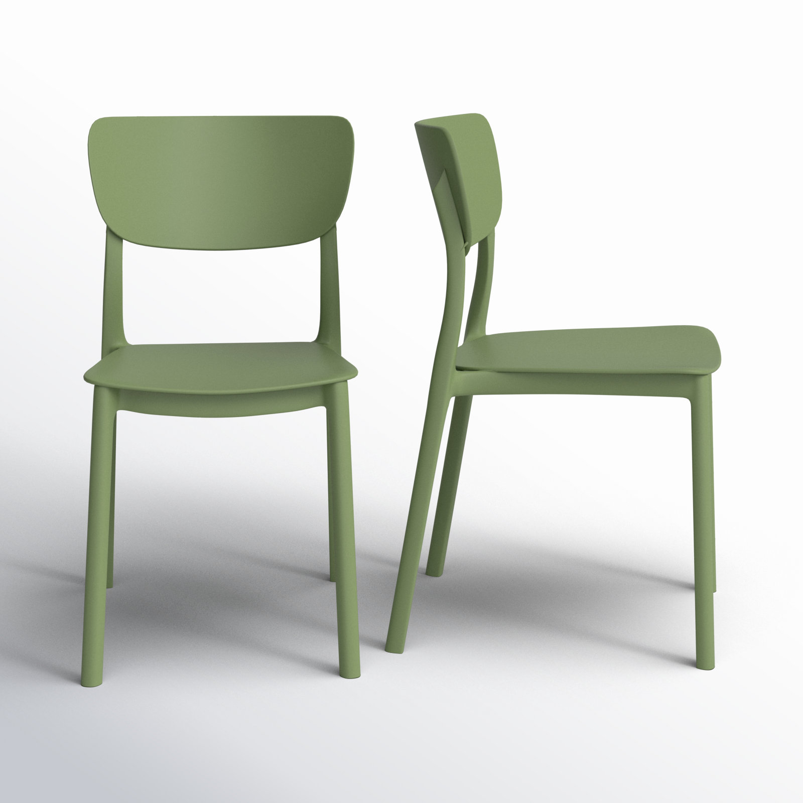 Farrah Outdoor Stacking Dining Side Chair, Olive Green