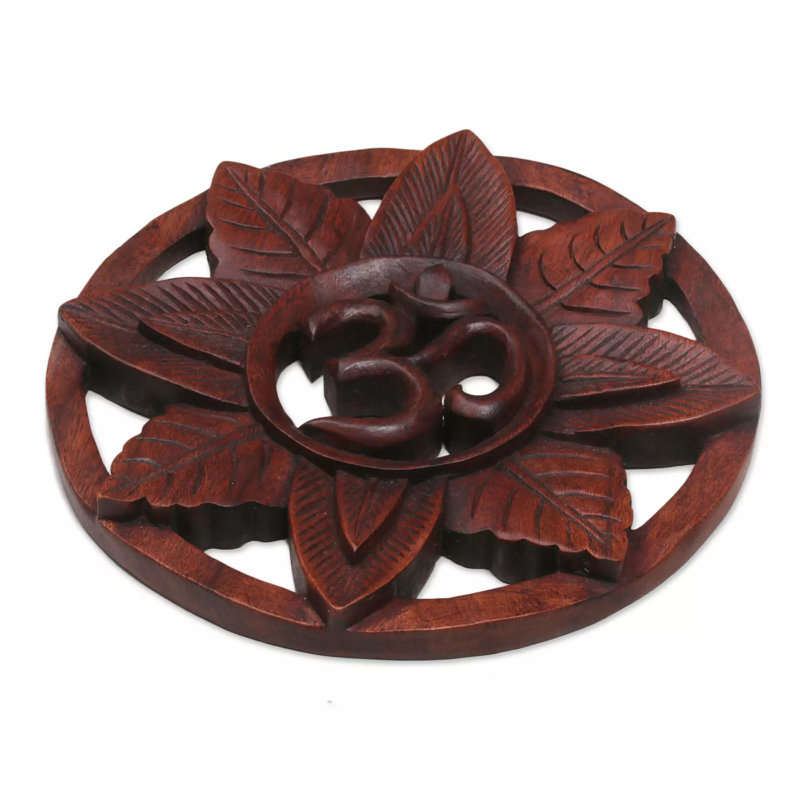 Handmade Traditional Plants & Flowers Wall Decor on Solid Wood