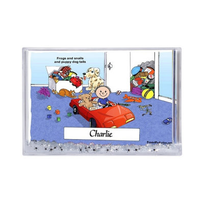 Personalized Little Boys Room MINI Snow Globe Frame Gift