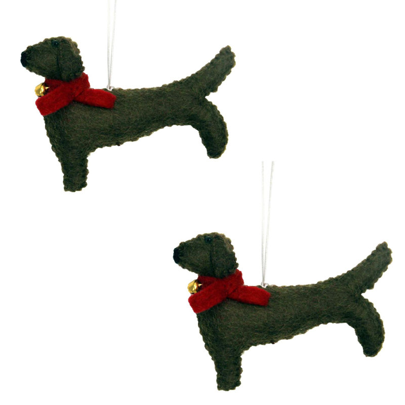 Ensemble de 2 figurines suspendues teckel
