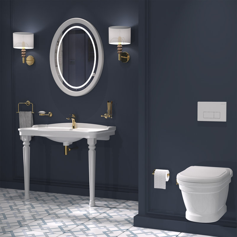 Toilettes murales allongées antiques 1,28 GPF (siège inclus)
