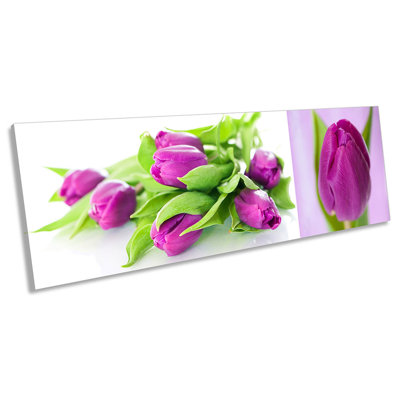 Tulips Floral Flowers Panoramic - Wrapped Canvas Panoramic Print