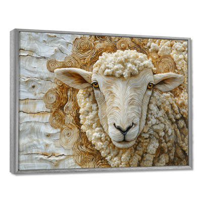 Ditya Sheep Portrait In Farm Farm Wood II - Sheep Wall Art