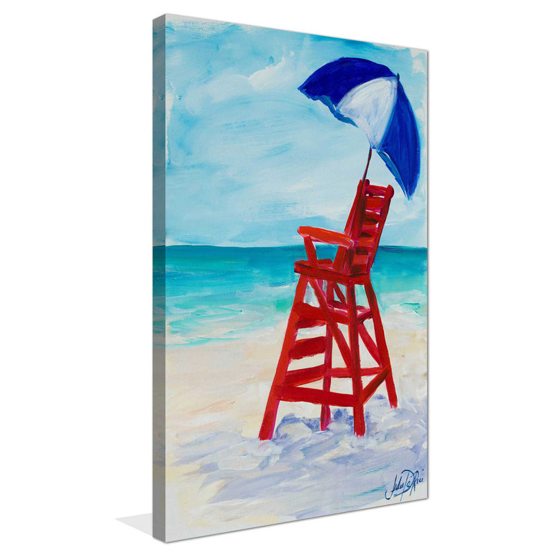 Lifeguard Post I - reproduction de peinture acrylique, H 30 po x l 18 po x P 1 po, Toile tendue