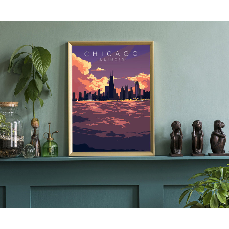Chicago Illinois - Unframed Print, 24" H x 16" W