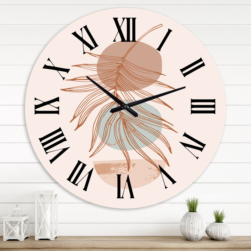Lune et soleil en forme de terre cuite rétro II - horloge murale moderne, Très petit