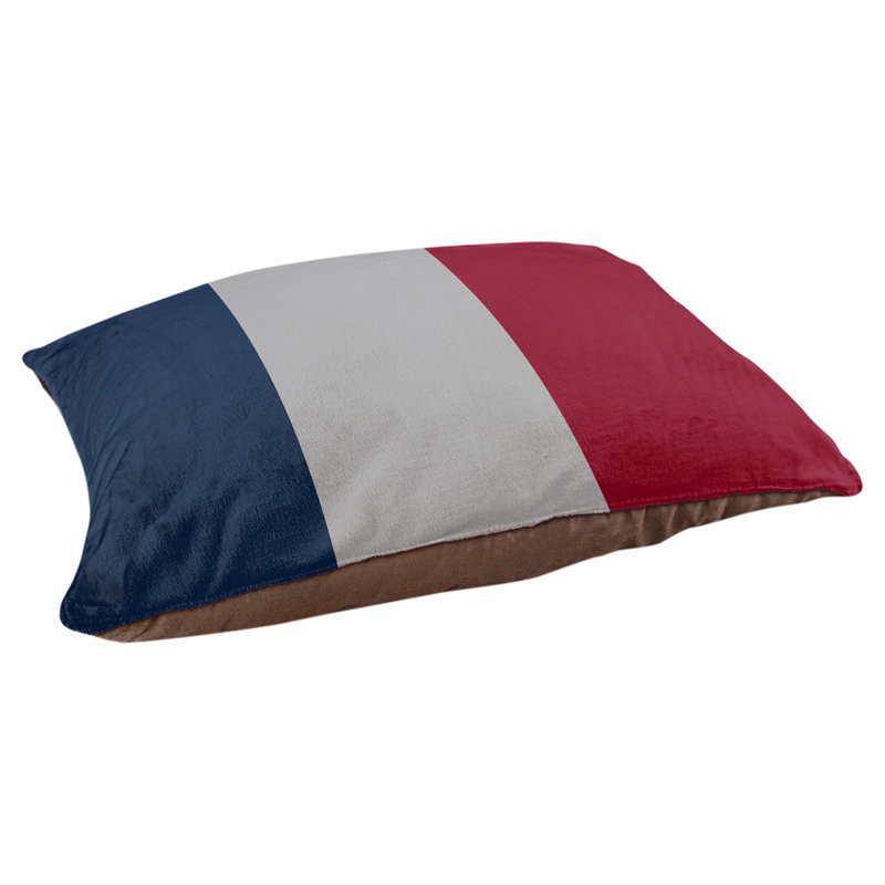Coussin pour chien hockey Las Vegas, Petit (l 28 po x P 18 po x H 9,5 po), Bleu nuit polaire / argent / rouge