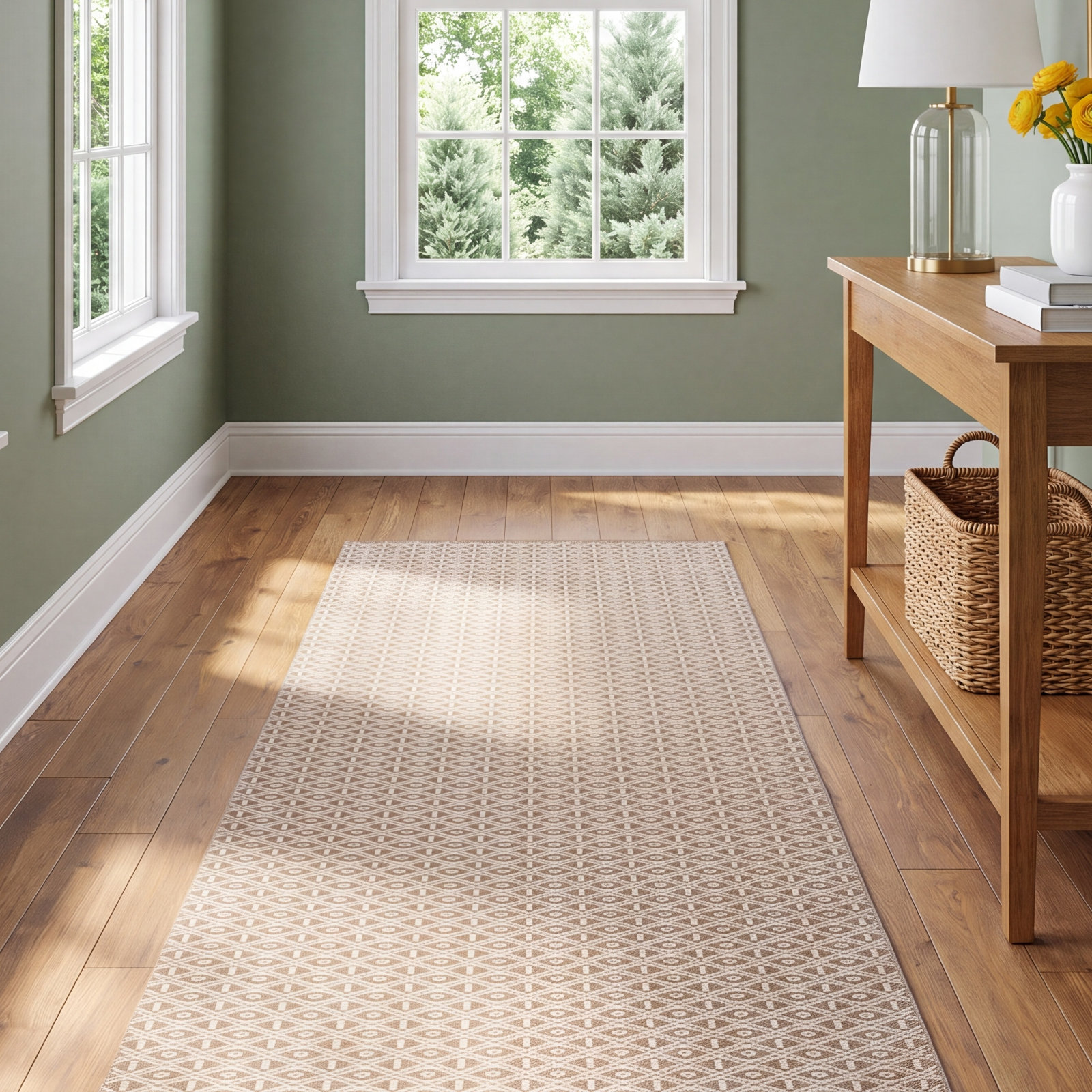 Bare Natural Handwoven Cotton Rug, Rectangle 5' x 8'