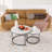 Set Of 2 Nesting Coffee Table, Round Coffee Table With Metal Frame For Living Room, Bedroom-307150855