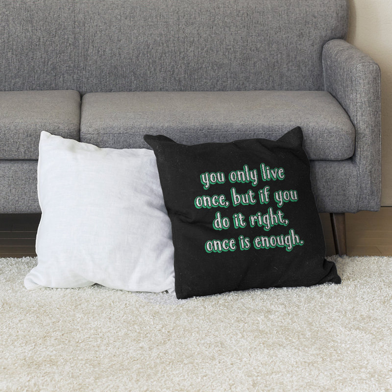 Coussin de sol You Only Live Once, H 28 po x l 28 po, Vert