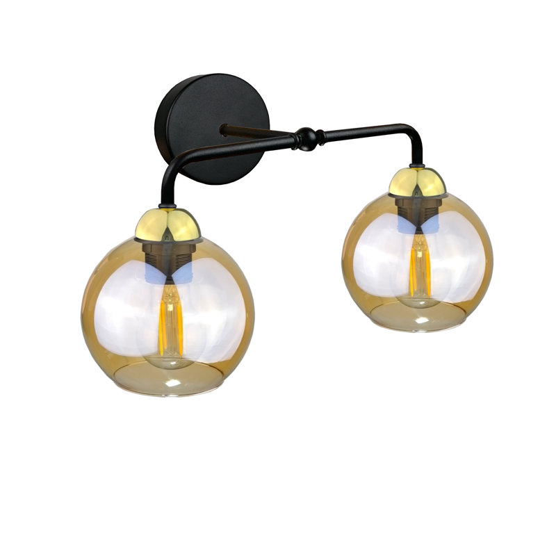 Armed Sconce, Black/Gold