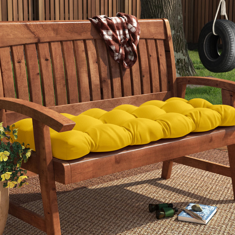 Coussin de banc d'extérieur Shipton, Rayon de soleil, L 44 po x P 17 po, 4"