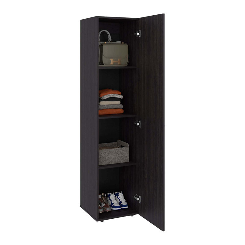 Armoire de rangement à 4 tablettes peu encombrante, Wengé