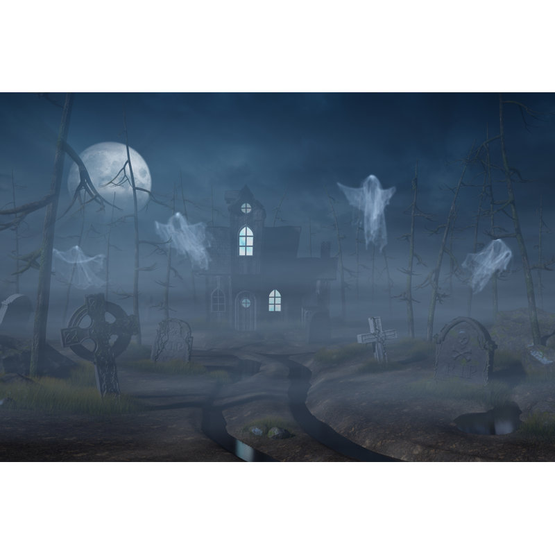Graveyard In Forest - Wrapped Canvas Print, 81cm H x 122cm W